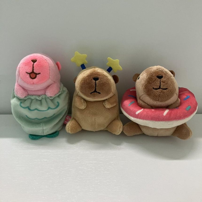 Capybara Night Party Plush Bag Charm Keyring