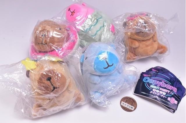 Capybara Night Party Plush Bag Charm Keyring