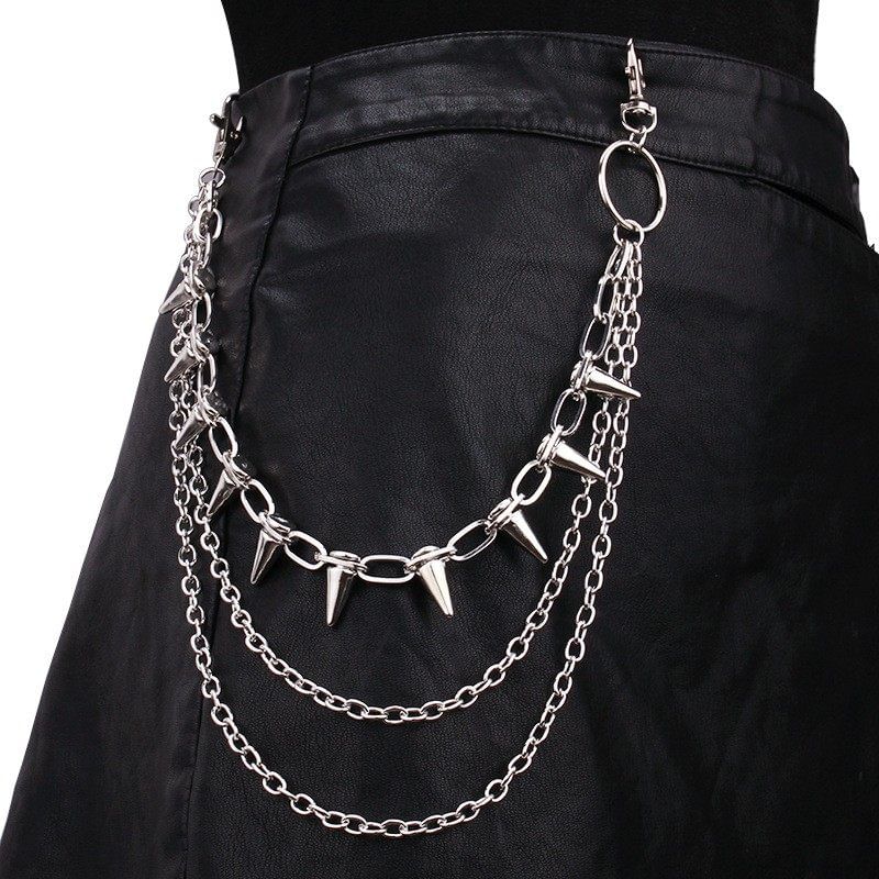 Stud Layered Alloy Jeans Chain