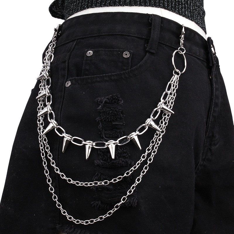 Stud Layered Alloy Jeans Chain