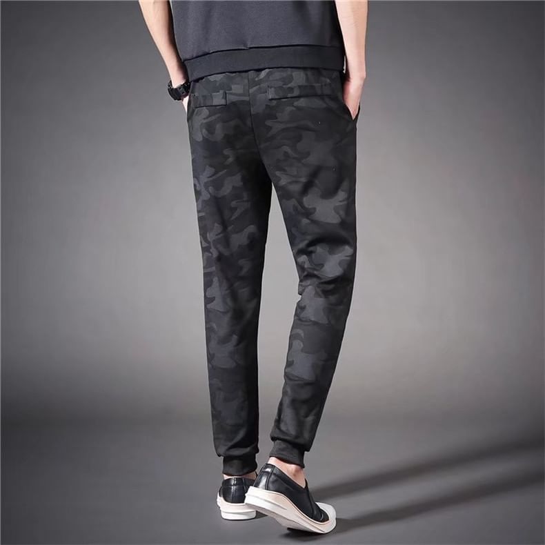 Drawstring Waist Plain Tapered Sweatpants