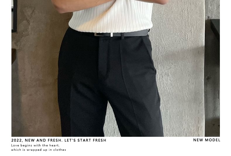 Short-Sleeve Plain Knit Ribbed Polo Shirt