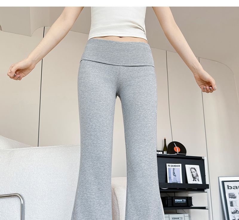 Mid Rise Plain Flared Sweatpants (Various Designs)