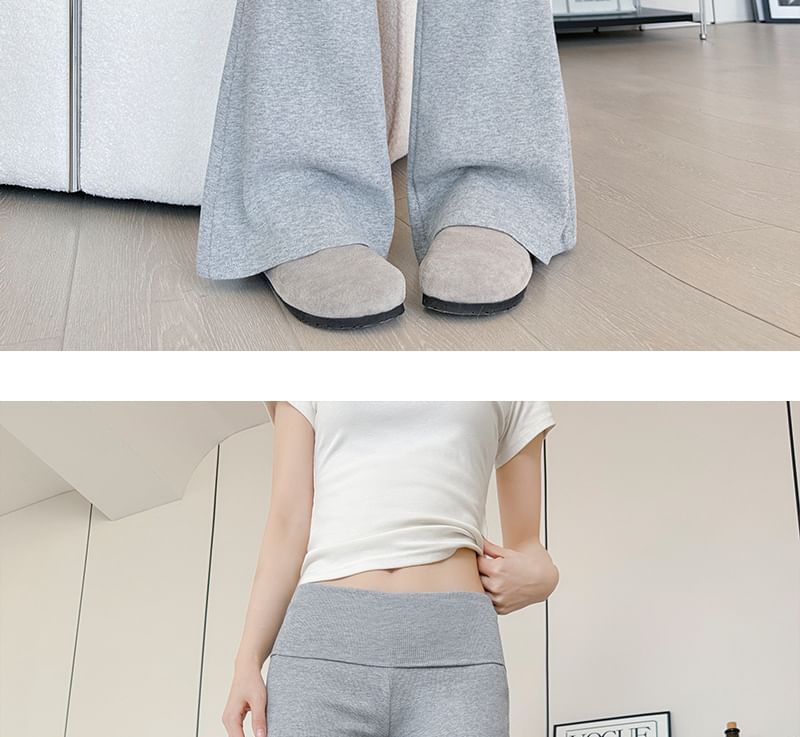 Mid Rise Plain Flared Sweatpants (Various Designs)