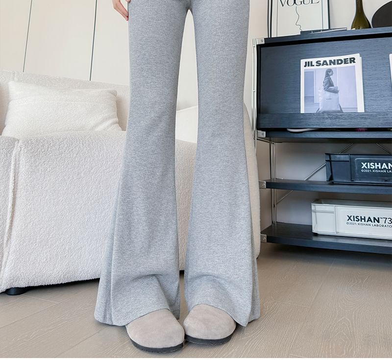 Mid Rise Plain Flared Sweatpants (Various Designs)