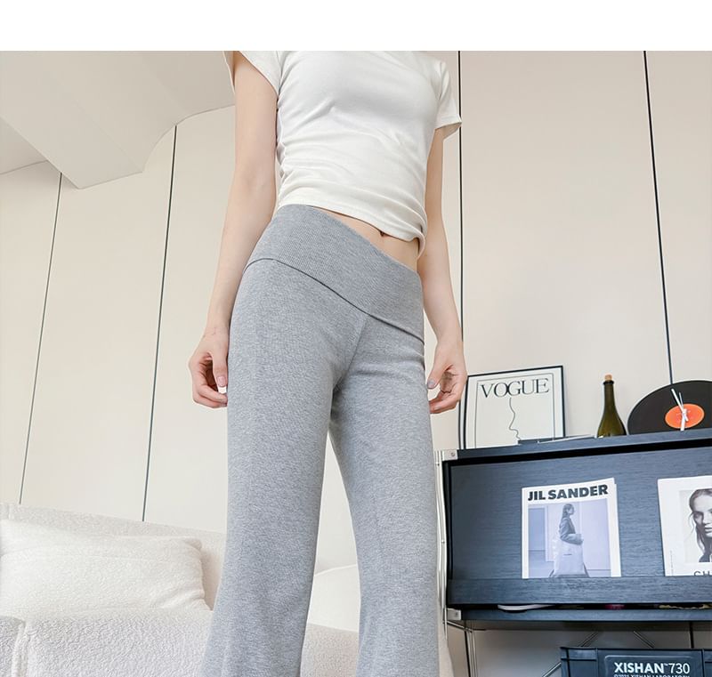 Mid Rise Plain Flared Sweatpants (Various Designs)