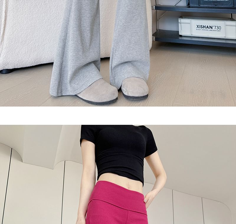 Mid Rise Plain Flared Sweatpants (Various Designs)