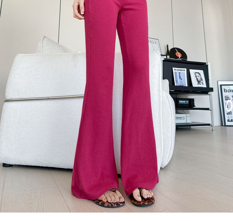 Mid Rise Plain Flared Sweatpants (Various Designs)