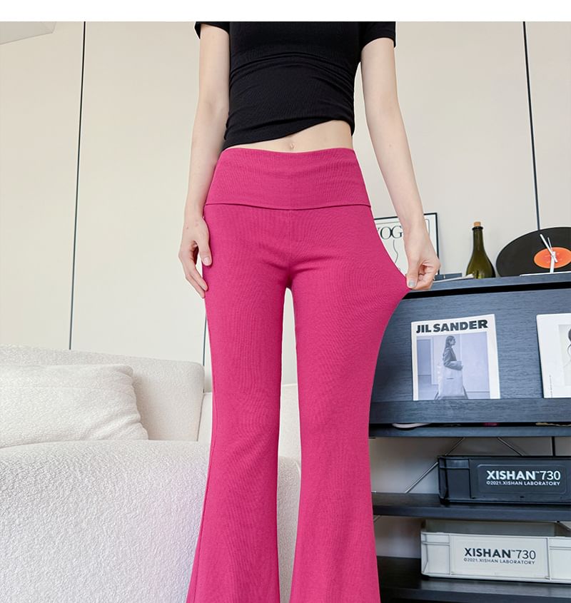 Mid Rise Plain Flared Sweatpants (Various Designs)