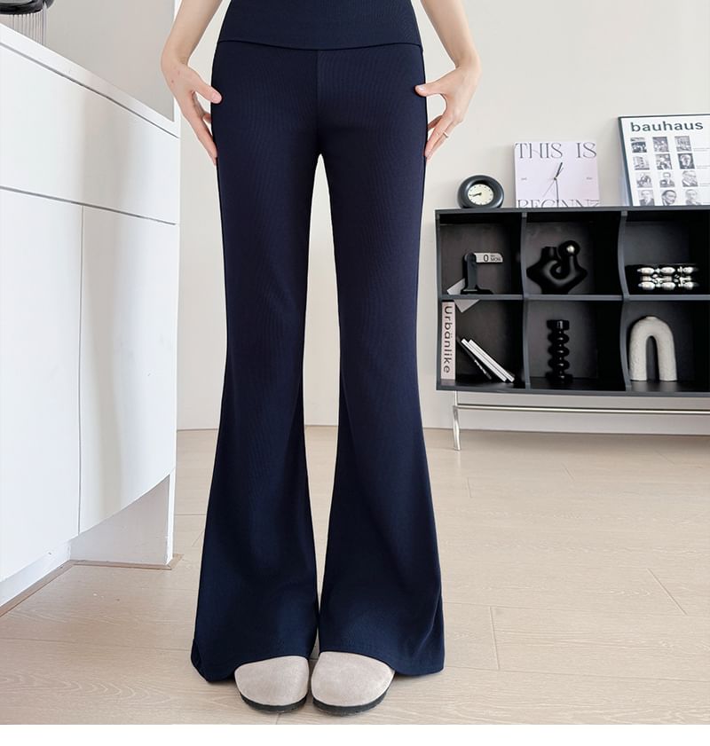 Mid Rise Plain Flared Sweatpants (Various Designs)