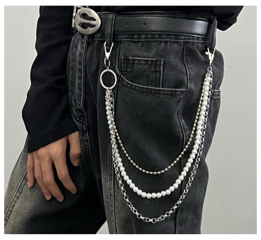 Faux Pearl Layered Pants Chain