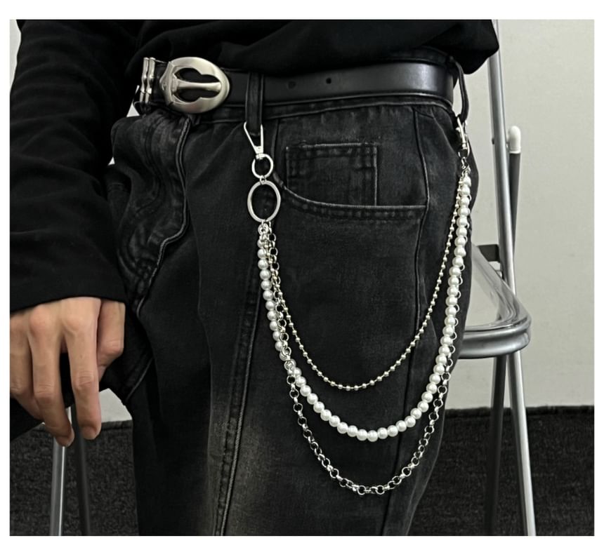 Faux Pearl Layered Pants Chain