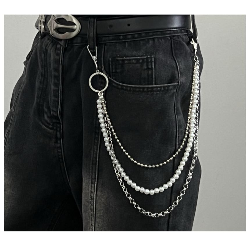 Faux Pearl Layered Pants Chain
