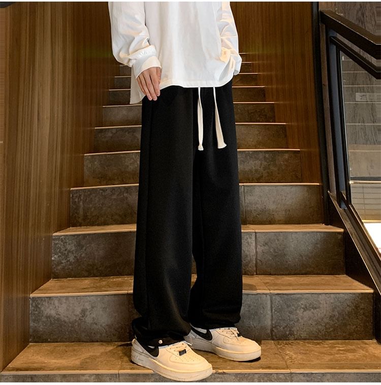 Drawstring-Waist Button-Hem Harem Pants