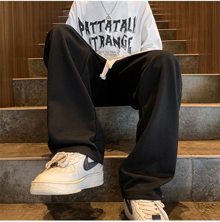 Drawstring-Waist Button-Hem Harem Pants