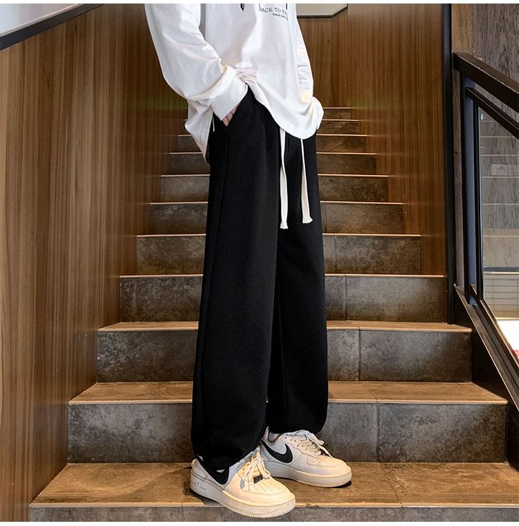 Drawstring-Waist Button-Hem Harem Pants