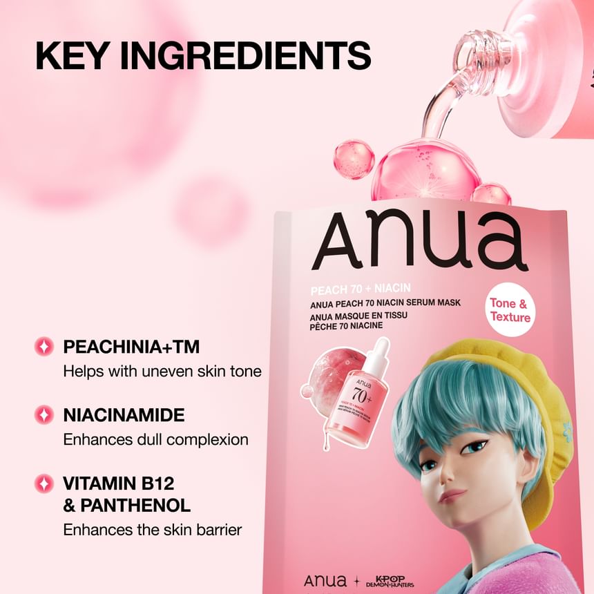Peach 70 Niacin Serum Mask Kpop Demon Hunters Collaboration