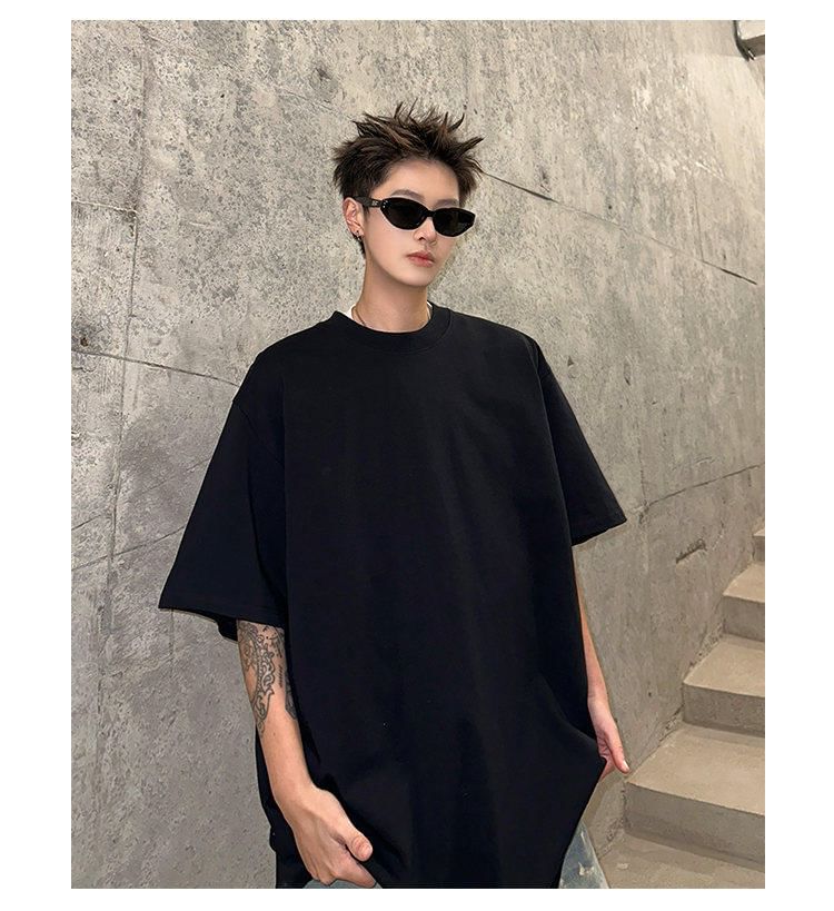 Short Sleeve Crew Neck Plain T-Shirt