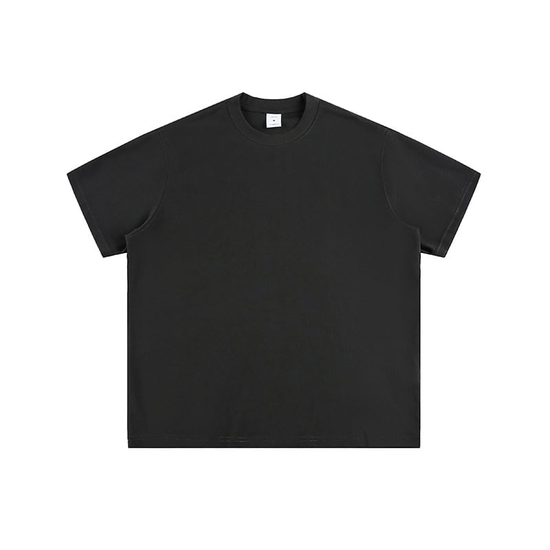 Short-Sleeve Crew Neck Plain T-Shirt