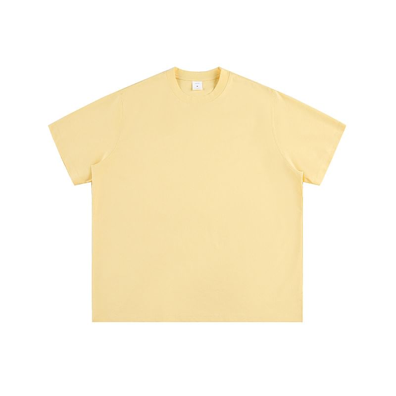 Short-Sleeve Crew Neck Plain T-Shirt