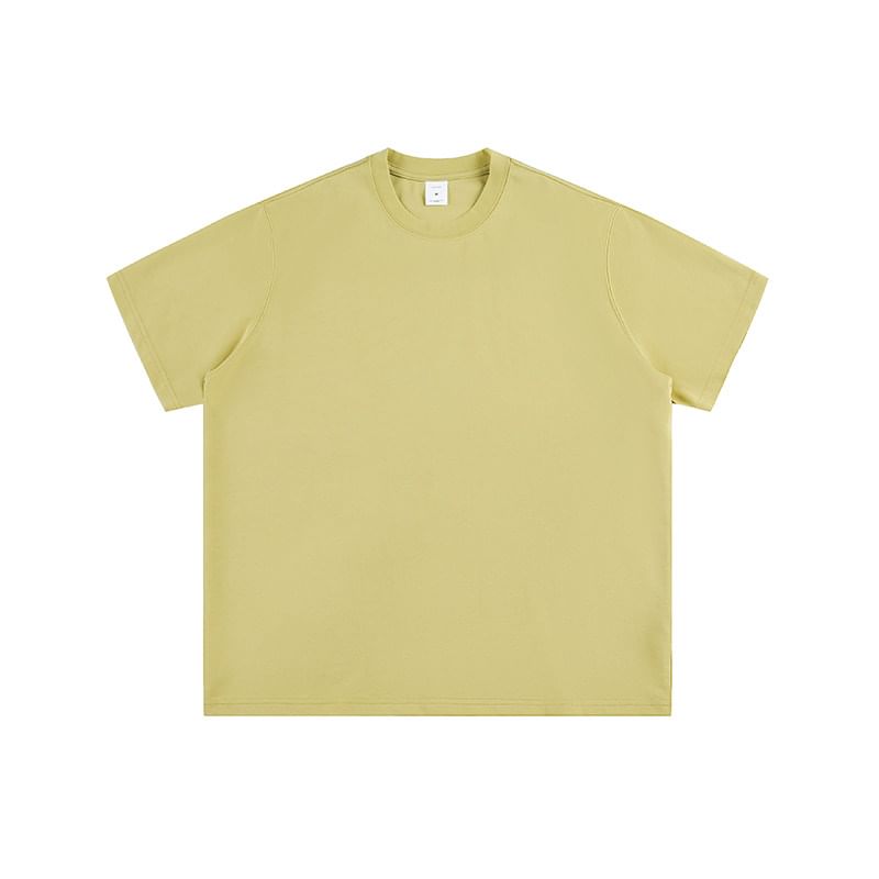 Short-Sleeve Crew Neck Plain T-Shirt