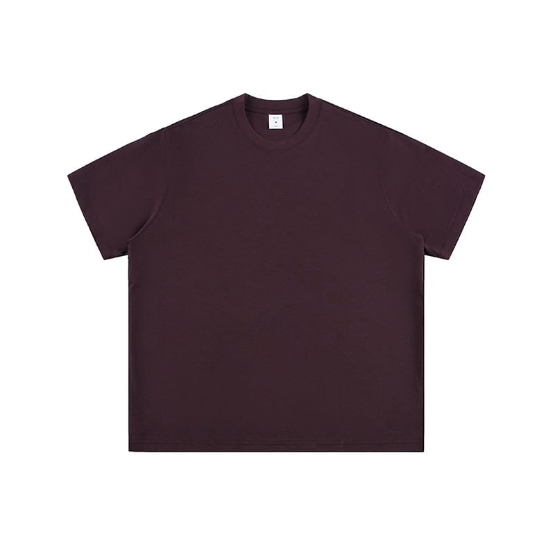 Short-Sleeve Crew Neck Plain T-Shirt