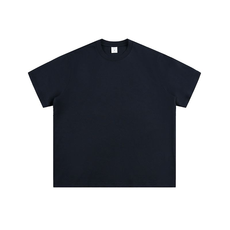 Short-Sleeve Crew Neck Plain T-Shirt