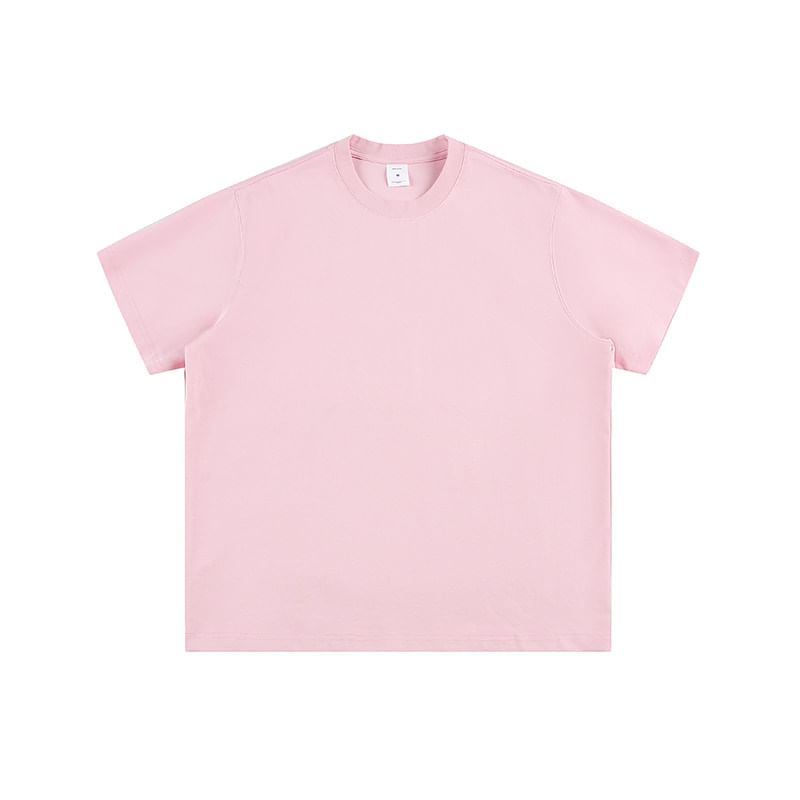 Short-Sleeve Crew Neck Plain T-Shirt