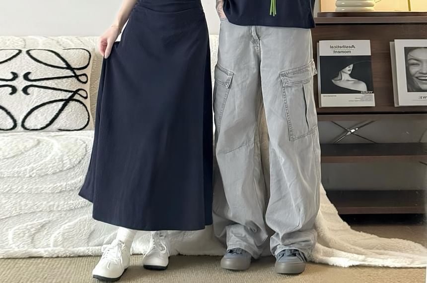 Couple Matching Short-Sleeve Maxi A-Line Polo Dress / Polo Shirt