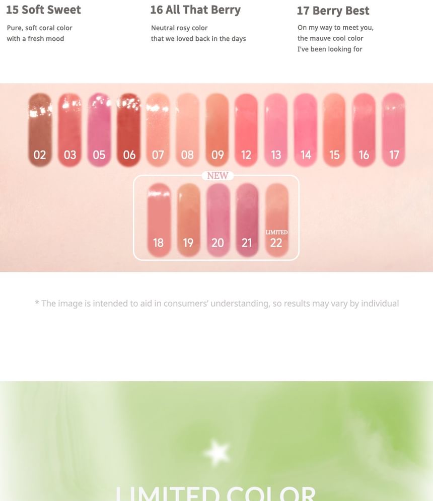 Ink Glasting Lip Gloss - 22 Colors