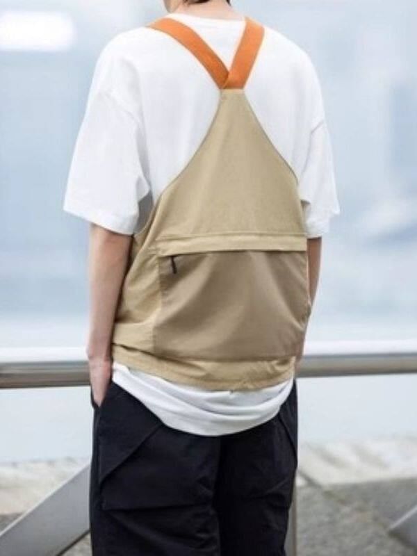 Two Tone Buckled Zip Cargo Vest