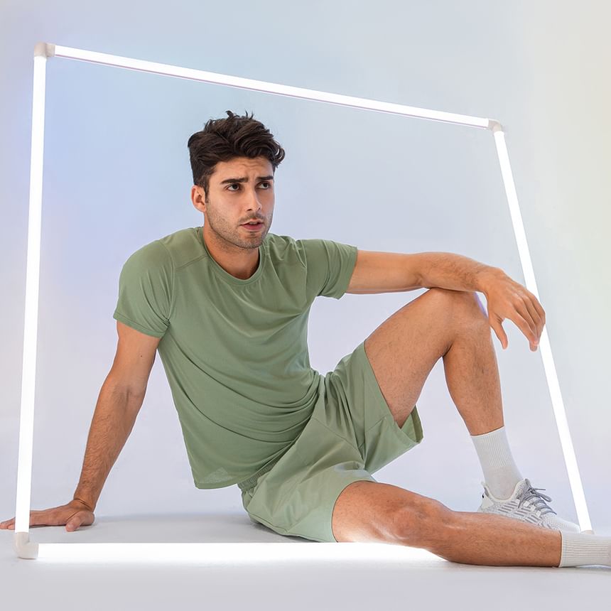 Short-Sleeve Crewneck Plain Sports Top