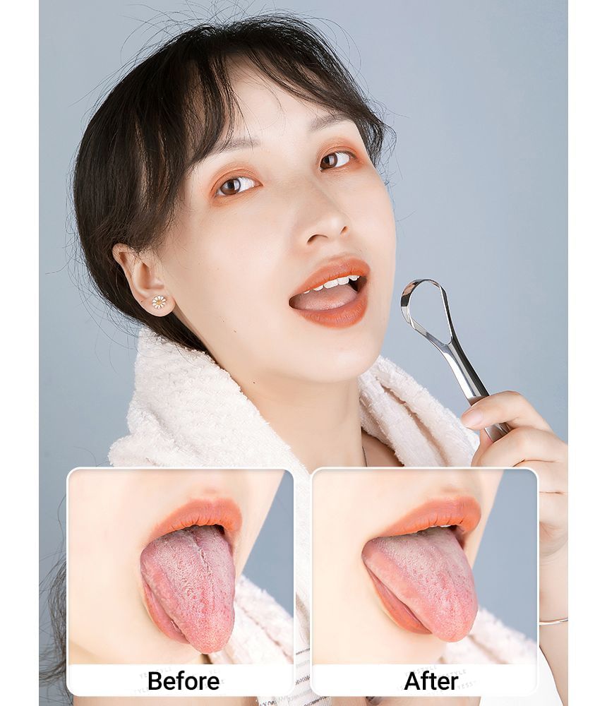 Stainless Steel Tongue Scraper with Case
