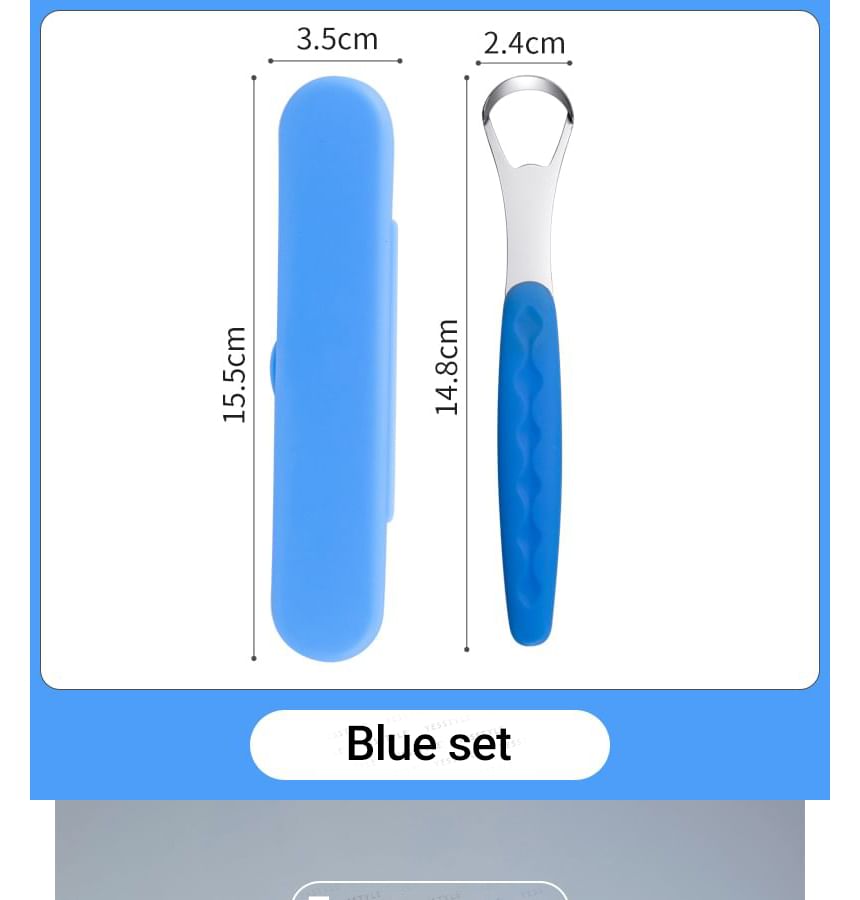 Stainless Steel Tongue Scraper with Case