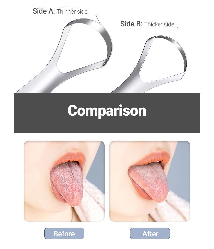 Stainless Steel Tongue Scraper with Case