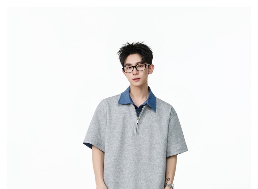 Scuba Oversized Mock Two-Piece Polo Shirt