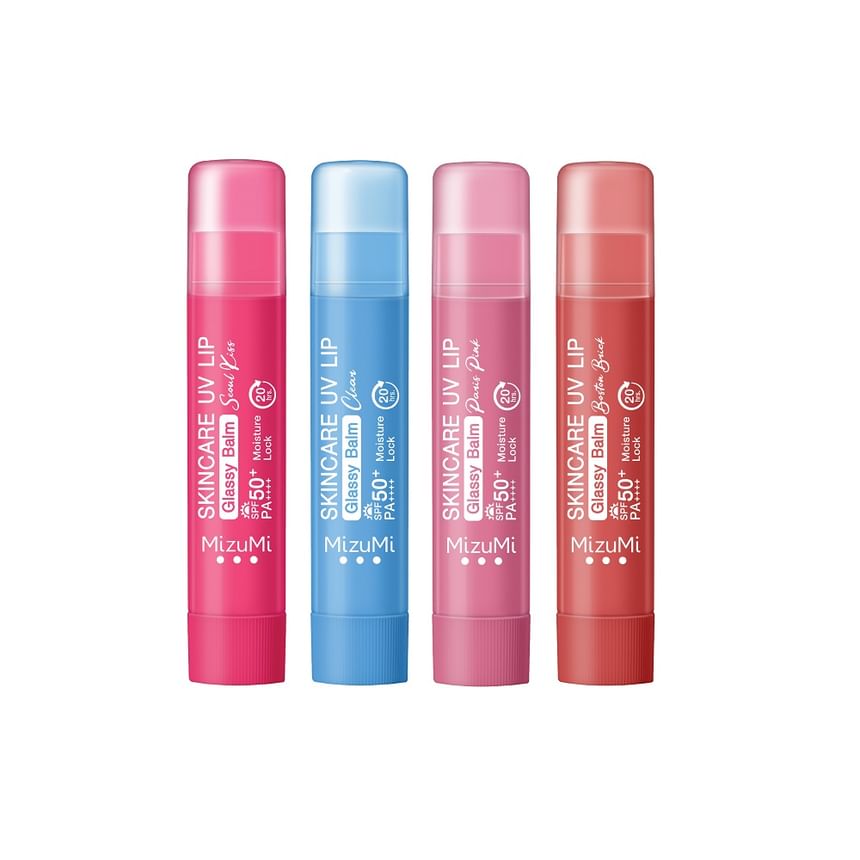 Skincare UV Lip Glassy Balm SPF 50+ PA++++ 2pcs Bundle Set