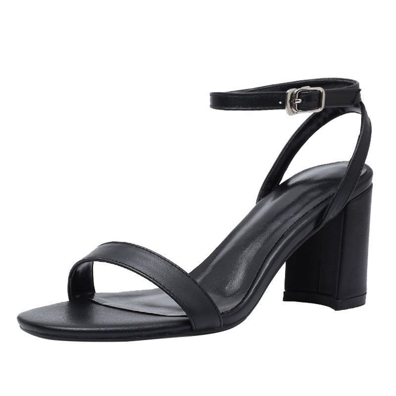 Ankle Strap Block Heel Sandals (Various Designs)