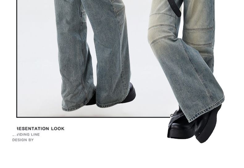 Mid Rise Washed Baggy Jeans (Various Designs)