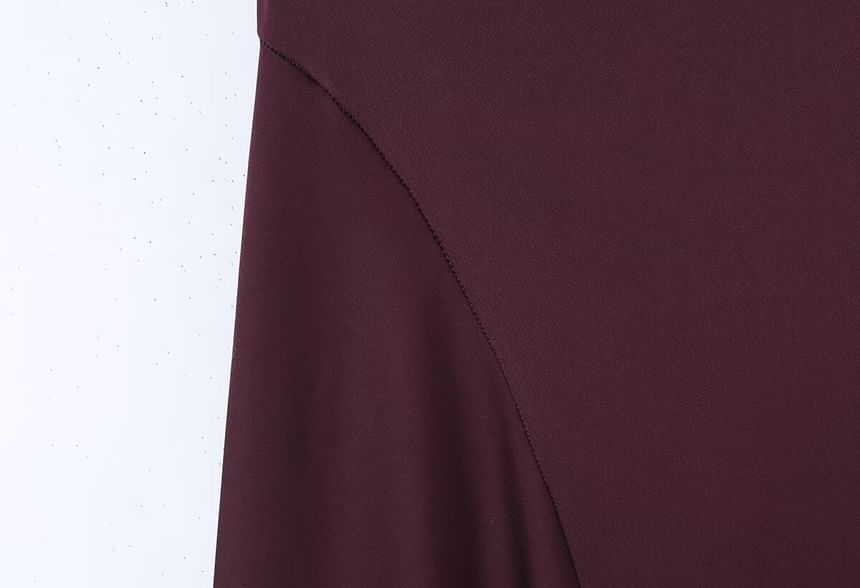 Sweetheart Neck Spaghetti Strap Plain Satin Maxi Dress