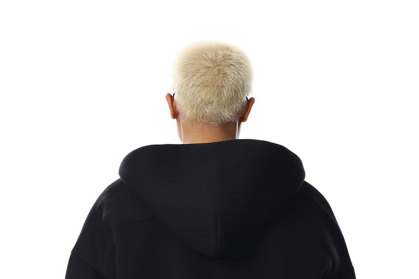 Plain Boxy Zip-Up Hoodie
