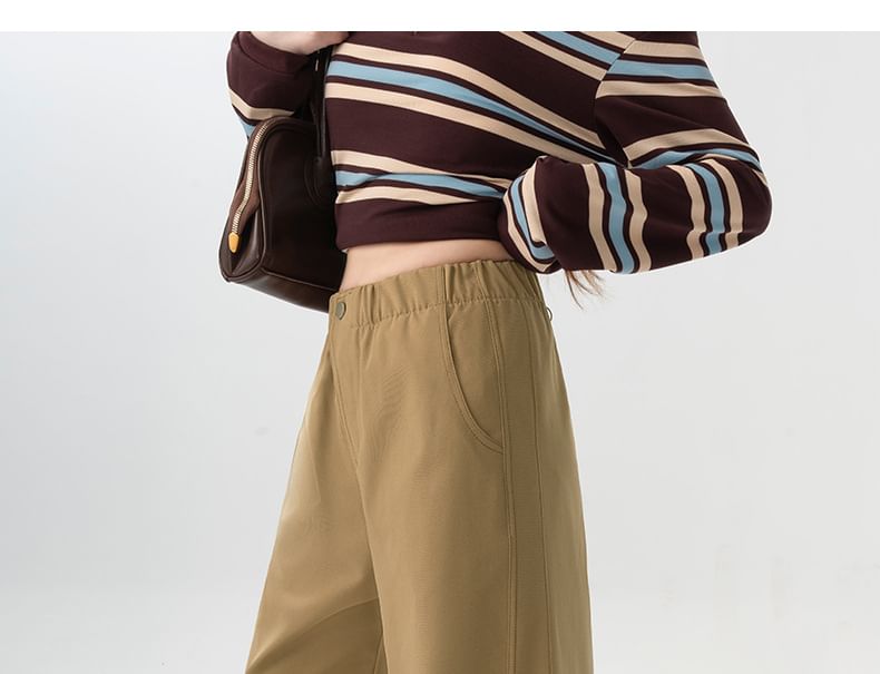 Mid Rise Contrast Stitched Barrel Leg Baggy Jeans