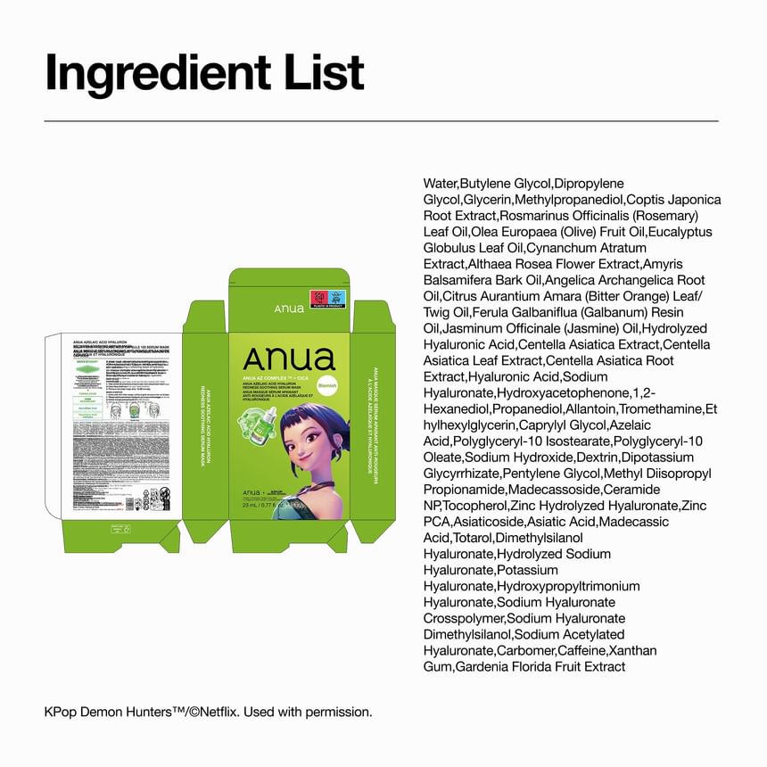 Bundle: Azelaic Acid Hyaluron Redness Soothing Serum Mask Set Kpop Demon Hunters Collaboration