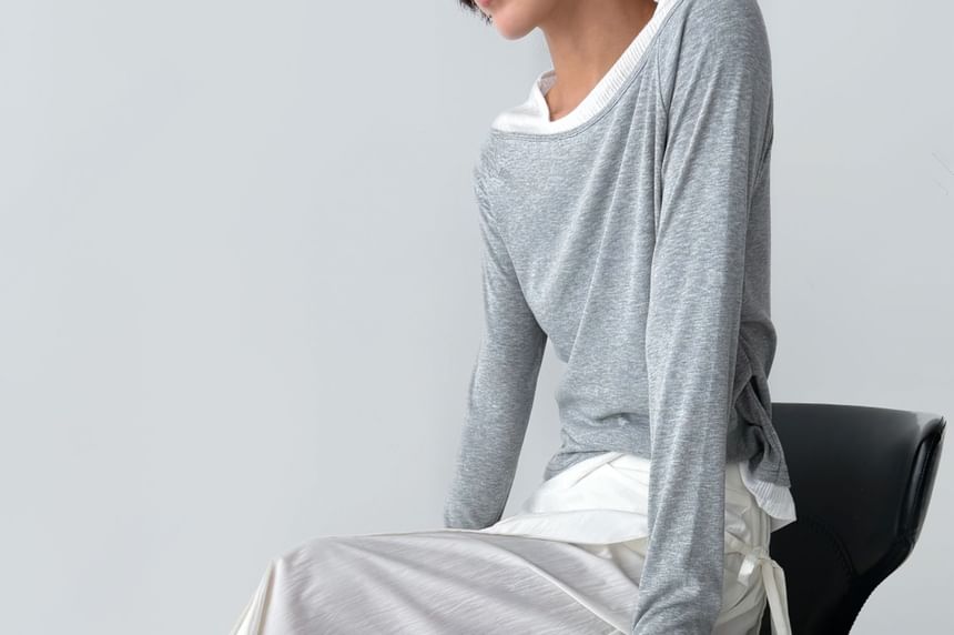 Textured Layered Maxi Skirt with Asymmetric Overlay and Tie
