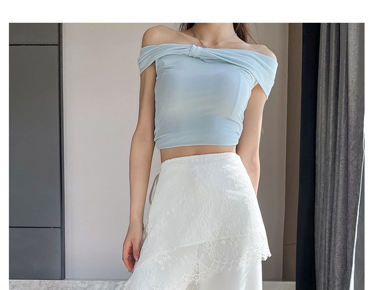 High Waist Plain Lace Skirt Overlay Wide Leg Pants