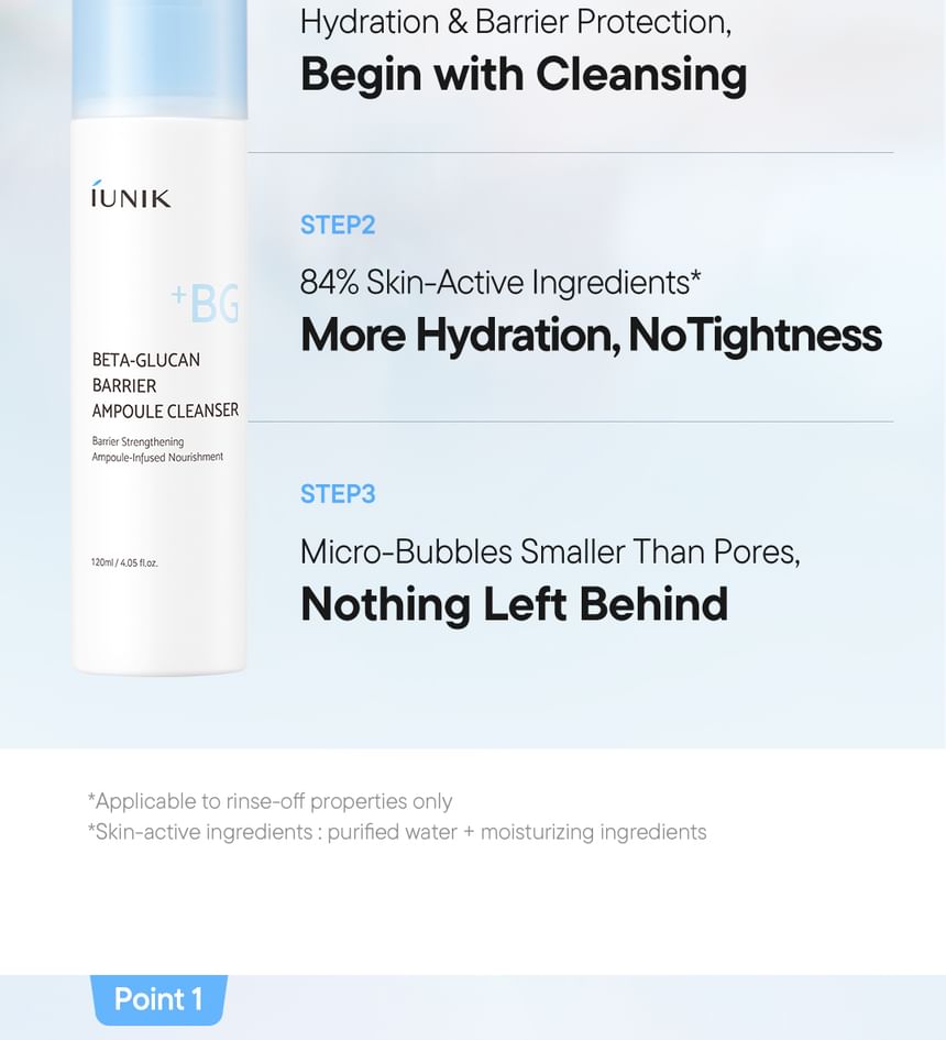 Beta-Glucan Barrier Ampoule Cleanser 2pcs Bundle Set