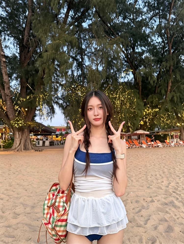 Set: Plain Bikini + Cover-Up Dress