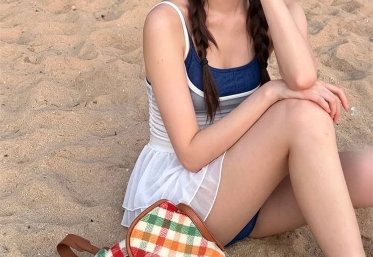 Set: Plain Bikini + Cover-Up Dress