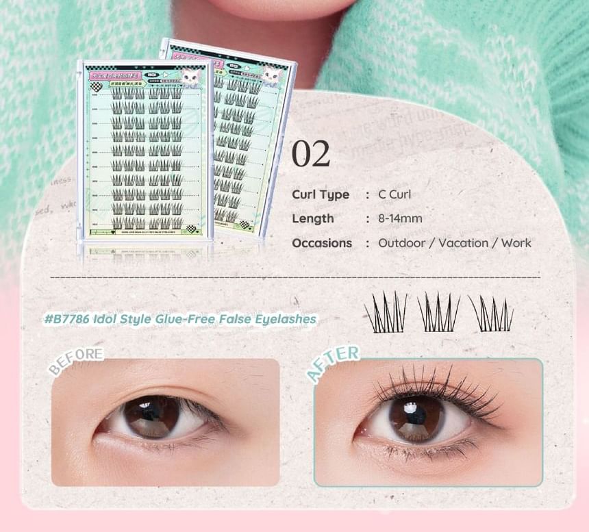 Fox Eye Wispy Cluster Glue-Free False Eyelashes