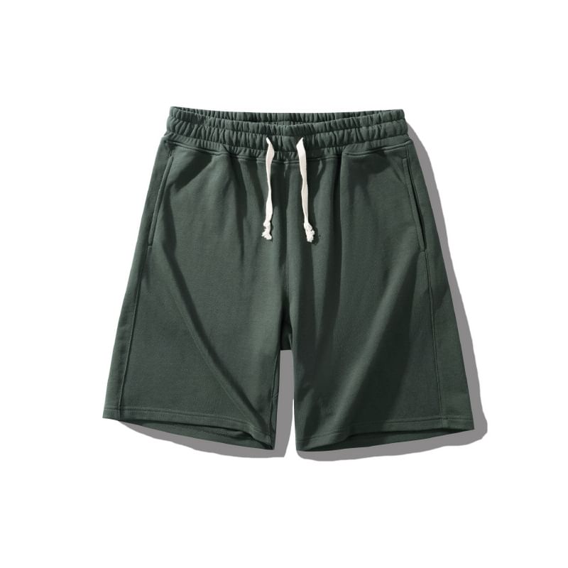 Drawstring Waist Plain Wide Leg Shorts